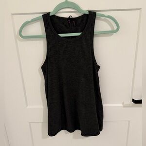 Betsey Johnson Charcoal Ribbed Tank Top